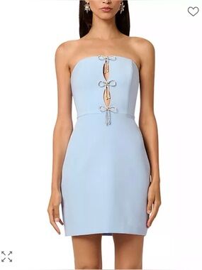Liv foster Dakota cut out crêpe mini dress size 4 new with tag rhinestone bow